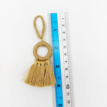 Set of 2 Brown Hoop Tassels, Indian Tassels, Boho Chic Tassels